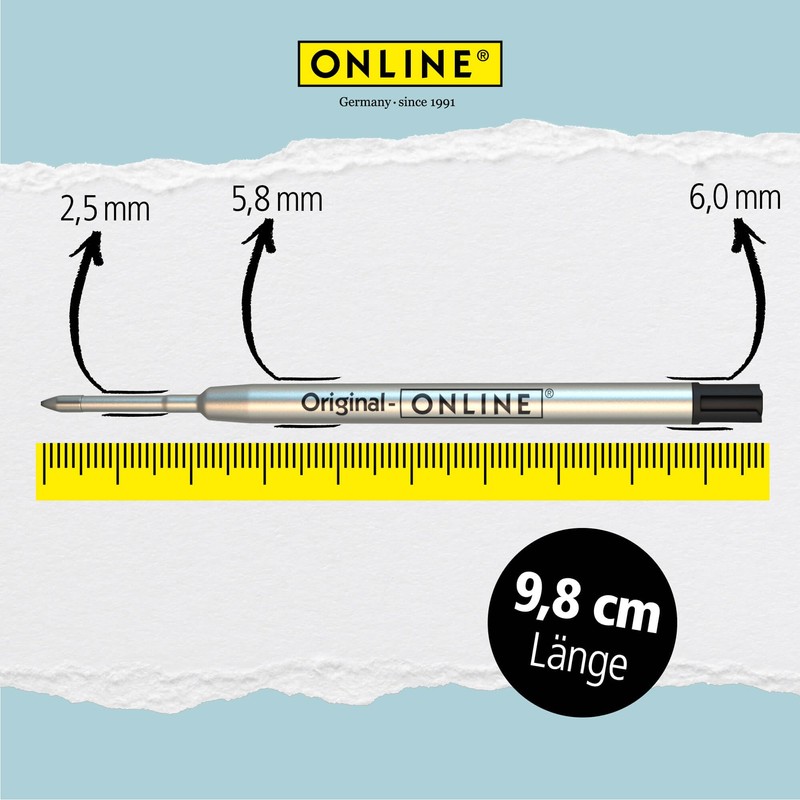 Online 6x Compatible Parker Ballpoint Pen Refills G2 Format Line