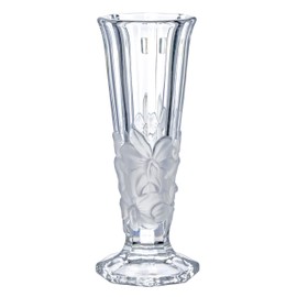 Aderia F-70440 Flower Vase, Clear, Approx. Diameter 2.6 (Base 2.6) x Height 6.9 inches (6.6 x 17.5 cm), Crystal Orchid Pattern, Single Hole Insert