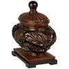 Weldona 9" High Vine and Leaf Wood Finish Jar with