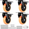 4-Inch Swivel Plate Casters Set 4 Heavy Duty 350 Lbs