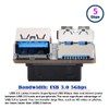 CY Dual USB 3.0 A Type Female to Motherboard 20/19