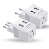 Ceptics Italy, Europe Travel Adapter Plug Set - 2 Pack