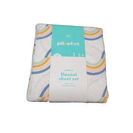 Pillowfort Rainbow Flannel Sheet Set Full - Twin