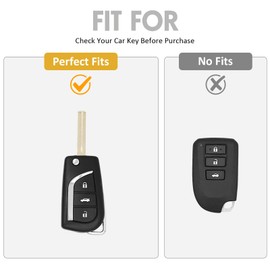WORCAS Smart 3 Button Key Fob Cover Case Compatible with 2018-2020 Camry SE/LE,RAV4 SE,Corolla SE/LE Smart Key(Quicksand-Silver)