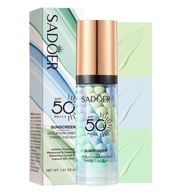 Pakivs Primer for Face Before Makeup,Sunscreen Tricolor for Face,SPF 50,Color Correcting Primer,Hydrating Makeup Waterproof & Long Lasting & Oil Control,Radiance Skin