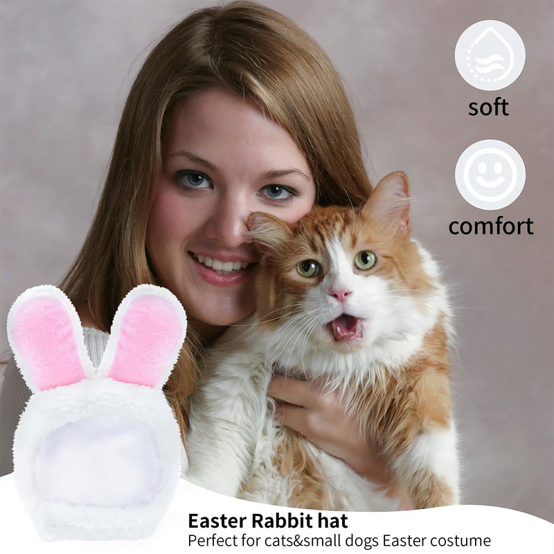Cat Costume Bunny Rabbit Hat with Ears for Cats &