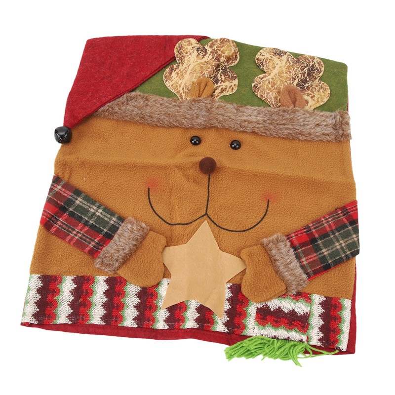 Xmas Dinner Chair Back Covers Easy To Install Soft Anti