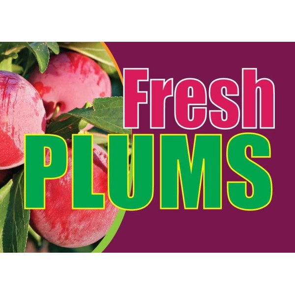 Accent Printing & Signs Fresh Plums 14"X10" Store Retail Food