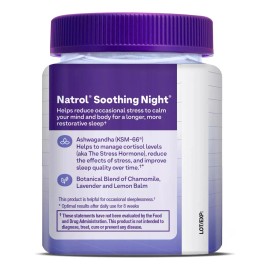 Natrol Bedtime Sin melatonina Para adultos 50 gomitas para dormir Sabor arándano Suministro para 25 días