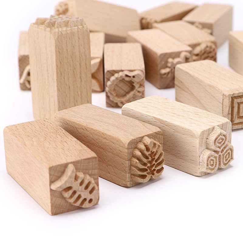 Sumnacon Pottery Clay Tools Stamp Mold, Wooden Pottery Supplies, Clay