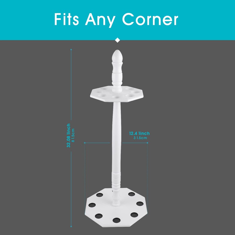 HMQQ Pool Stick Holder/Pool Cue Rack (White, Floor Stand)