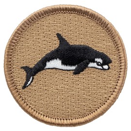 Killer Whale Patrol Patch - 2" Diameter Round Embroidered Patch (Iron-on)