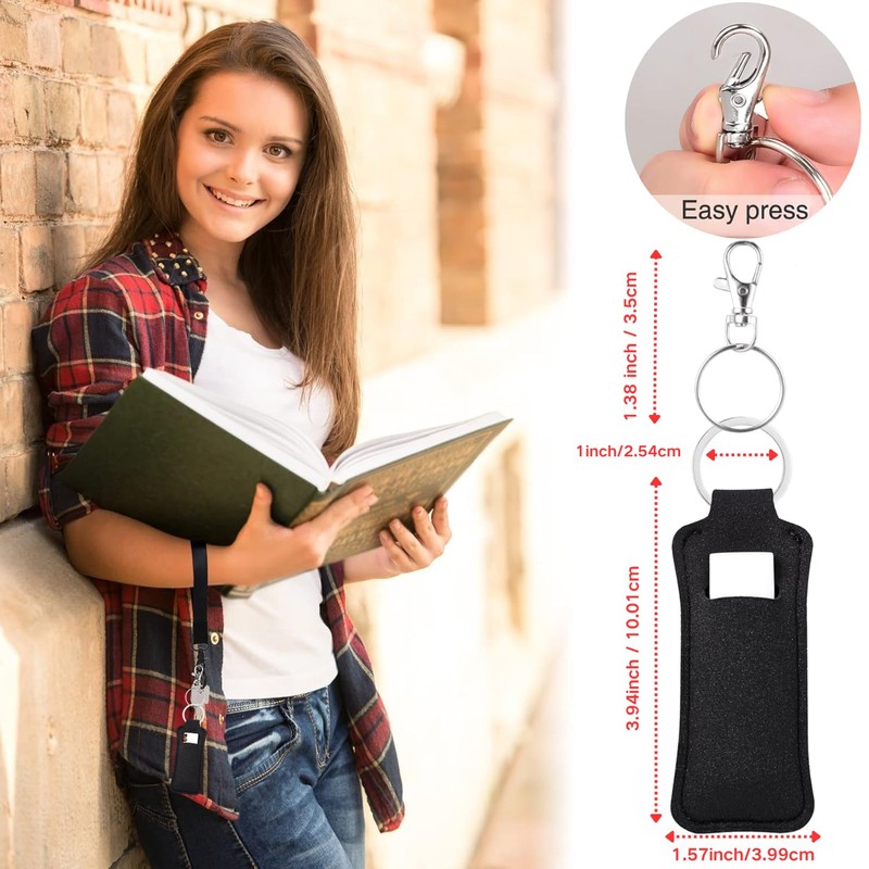 KUKEANVO Chap stick Holder | Lip Balm Holder Keychain with