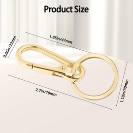 SMLBJUTE 2 Pcs Metal Keyring Chain Ring Holder Keys Organizer for Home Car Keys, Key Finder, Car Keychain (Black and Gold)