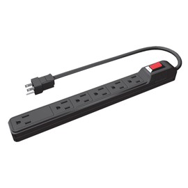 6 Outlet All Purpose Power Strip Color: Black
