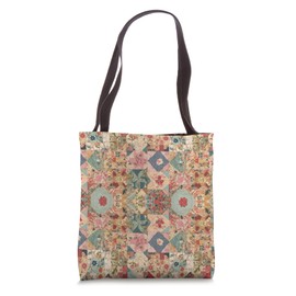 Vintage Floral Patchwork Quilt Pattern Retro Boho Patchwork Tote Bag