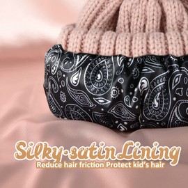 FURTALK Toddler Beanie Satin Lined Baby Boys Girls Winter Hats Pom Pom Beanies for Kids Pink