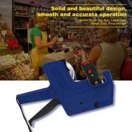 Aramox MX-5500 Labeler 8 Digits Price Tag Sticker Gun Retail Tool Include Labels & Ink Refill (Blue)