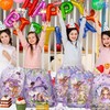 12 Pcs Purple Mushroom House Drawstring Non-Woven Bag Fairy Drawstring