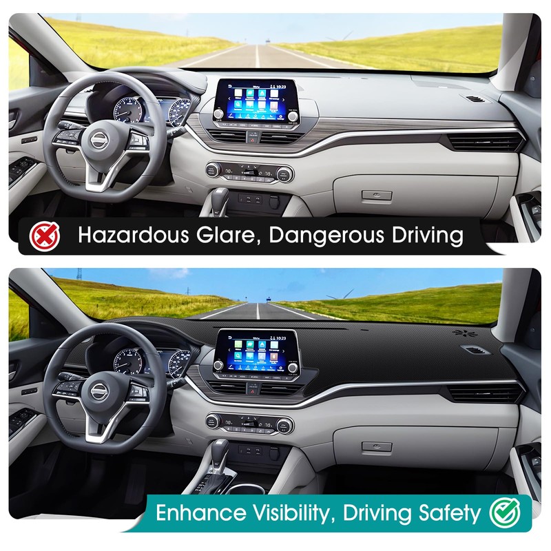 FIILINES Dash Cover for 2019-2026 Nissan Altima, Dashboard Mat Accessories