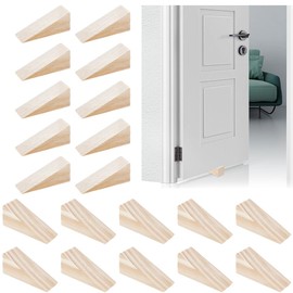 NBEADS 20 Pcs Wooden Door Stopper Wedges, Triangle Door Stop Wedge Beige Firefighter Wedge with Stable Design for Home Office, 3.93x1.57inch