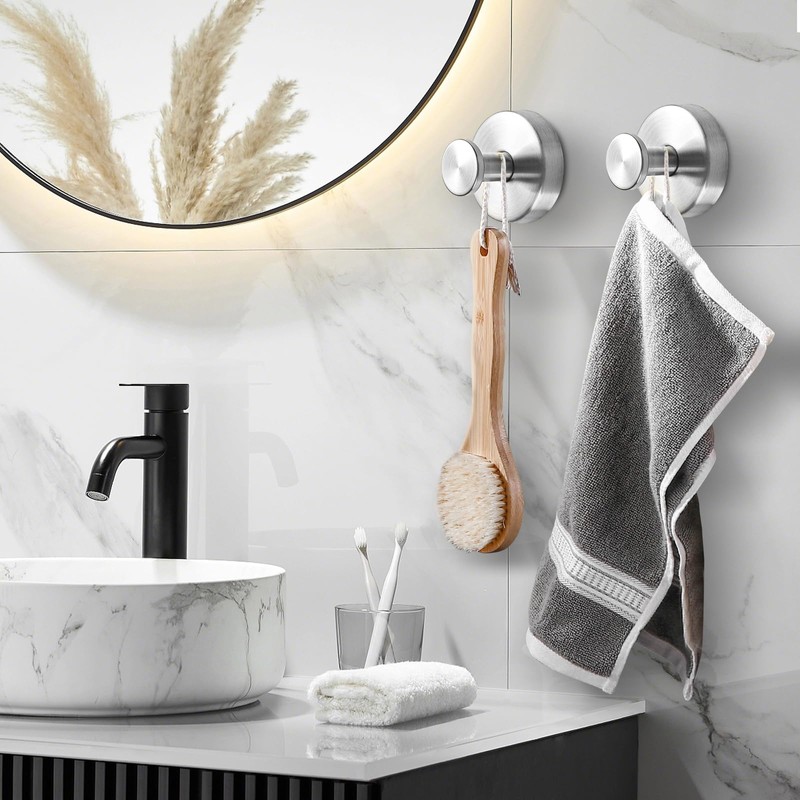 BKV Suction Cup Hooks for Glass Window,Removable Shower Hooks for