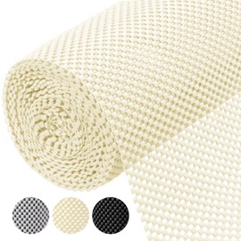 BALEINE Cabinet Liner, Drawer Liner, Shelf Liners for Kitchen Cabinets Non-Adhesive, Non-Slip Protect Desks, Cupboard, Drawers, Shelves, Tableware (17.5 in x 10 Ft, Beige)