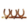 FTWDesign Three Horseshoe Wall Hooks in Bronze Look - Horse