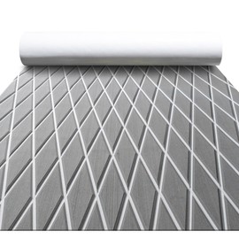 FOCEAN Boat Flooring EVA Foam Boat Decking Marine Flooring Marine Carpets for Boats Kayak Swimming Pools, 94.5''x 47.2'', Grey with White Lines