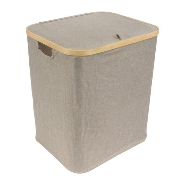 Foldable Bamboo Laundry Hamper with Lid - Decor Essentials for