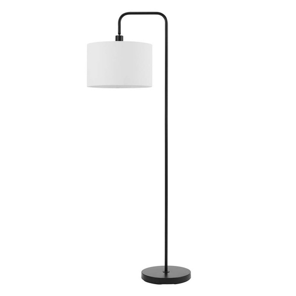 Globe Electric 67065 58" Floor Lamp, Matte Black, White Linen Shade, On/Off Socket Rotary Switch, Floor Lamp for Living Room, Floor Lamp for Bedroom, Home Improvement, Home Office Accessories