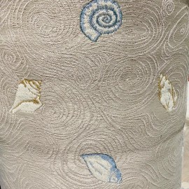 Manual Shore Thing Seashells Starfish Conch Tapestry Upholstery Fabric by the Yard