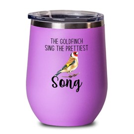Flairy Land Bird Lover Pink Edition Wine Tumbler 12oz - Prettiest song - Hummingbird Nest Cage Parrot Dad Gardening Outdoor Birdwatcher Feeder