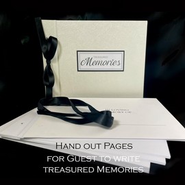 Treasured Memories Book, A Visitors Book for Funerals and Bereavement | Book of Condolence | 40 Pages, Loose Leaf Inner Page Format, Ribbon Tie, 240 x 180mm | Presentation Boxed