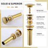 Angle Simple Bathroom Sink Drain Stopper Glossy Deep Gold Color,