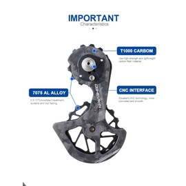 OG-EVKIN Dura-ace/Ultegra Carbon Big Pulley (R9200/R8100/R9100/R8000) with Ceramic Bearing Pulley Set Gear Set with Carbon Fiber Bearing Rear Wheel Guide Wheel (Dura-ace, Ultegura)