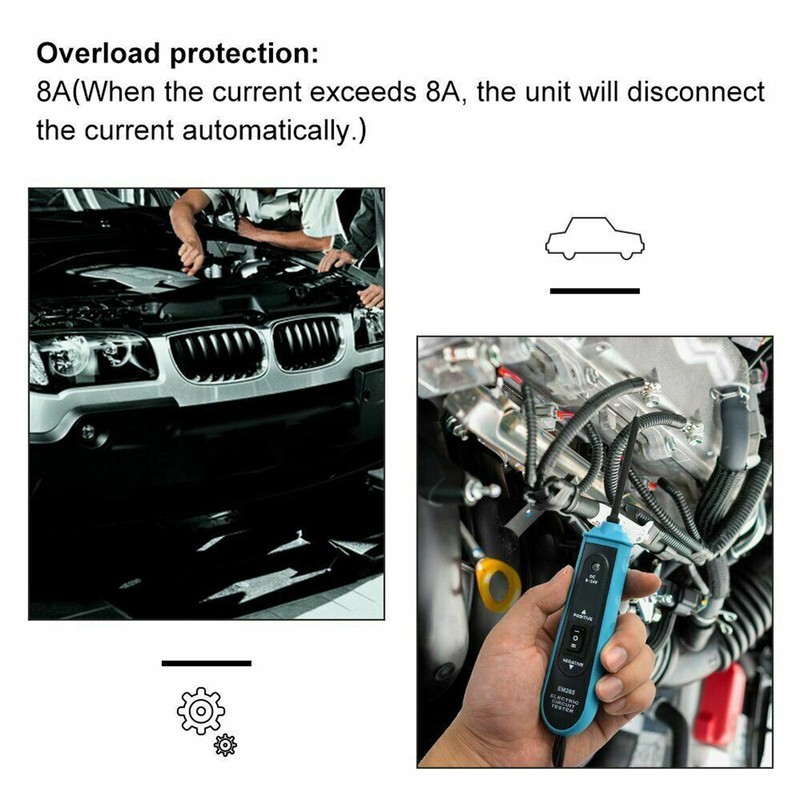 EM285 Car Electric Circuit Tester 6‑24V DC Overload Protection with