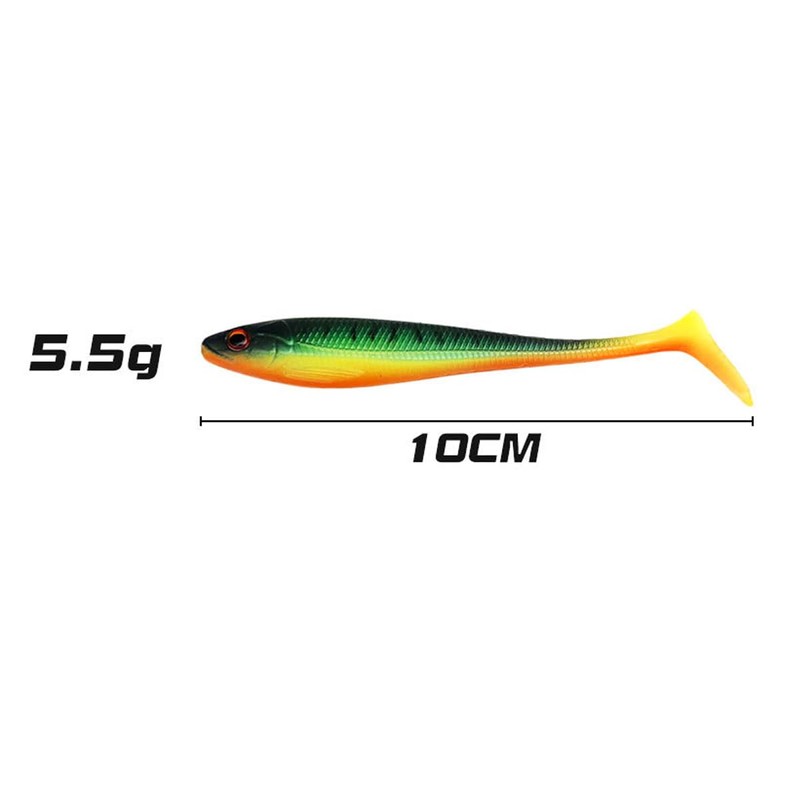 FOLANDO 7pcs Paddle Tail Fishing Lure Kit - Soft Plastic