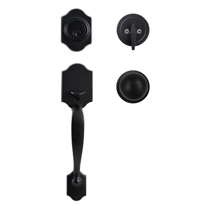 Natsukage Front Door Handle Heavy Duty Entry Lock Matte Black