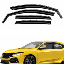 Extra Durable Window Deflectors in-Channel Window Visors Rain Guards Fit for Honda Civic 2016-2021 Hatchback, Sun Visors, Wind Vent for Shades, Exterior Car Accessories - 4pcs. AG0946