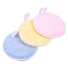 3pcs Round Cleansing Pads Reusable Cotton Pads Blending Sponges for Makeup Face Exfoliator Eye Makeup Remover Pads Face Wipes Washable Rounds Make up Applicator Fiber