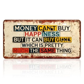 Funny Hunting Signs Garage Gifts for Men Money Can't Buy Happiness But It Can Buy Metal Tin Sign for Man Cave Wall Decor Rustic Home Bar Garage Accessories Cool Stuff for Men 12x6 Inch