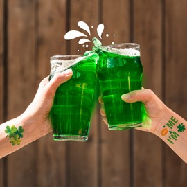 192PCS St. Patrick's Day Tattoos – Shamrock Irish Lucky Party Favors Supplies Decorations