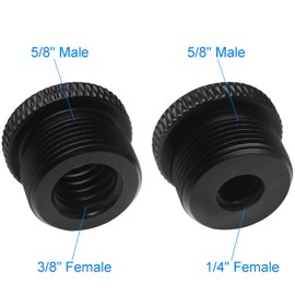 LUORNG 4PCS Tripod Adapter Screws 3/8 Female to 5/8 Male 1/4 Female to 5/8 Male Microphone Stand Adapters Stable Cantilever Stand Converter for Mounting Cameras Camcorders Black