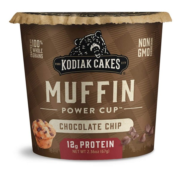 Kodiak Cakes Minute Muffins, Chocolate Chip, 2.36 Ounce (Pack of 12)