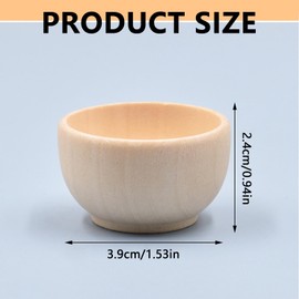 ChenYuehao 8Pcs Smooth Surface Wood Condiment Bowls Comfortable Touch Wooden Dough Bowls Unpainted Mini Wooden Bowls for Drawing Wood Crafts Bowls