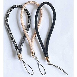 New Wrist Strap[3Pack] Nubuck&Suede Leather Hand Wrist Lanyard Strap String for Camera & Cell Phone & Purse& keychain-Charms Around Your Wristâ Assorted Color (Bling BLACK/ Bling PINK/ Black)