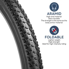 YUNSCM 29" Lightweight Bike Tires 29X2.0 (ETRTO 50-622) 60TPI Nylon, Puncture-Resistant, Compatible with 29x1.95 29x2.0 29x2.10 Mountain Bike Bicycle Tires-2 PCS (Y-570)