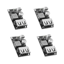 4 Packs USB Buck Converter, Supply Voltage Regulator Volt Transformer Board DC-DC Step Down Module 6-32V 12V 24V to 5V QC 3.0 Charging Module Power