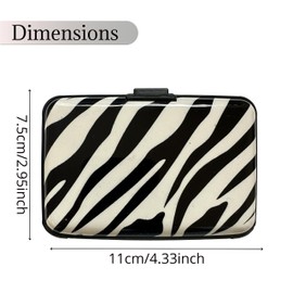Lizzy Aluminium Credit Card Holder Security Wallet Business Case Protector Travel (Zebra Pattern)